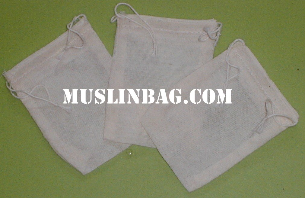 500/1000/5000 Natural Cotton Muslin Drawstring Bags Bath Soap  4x6 